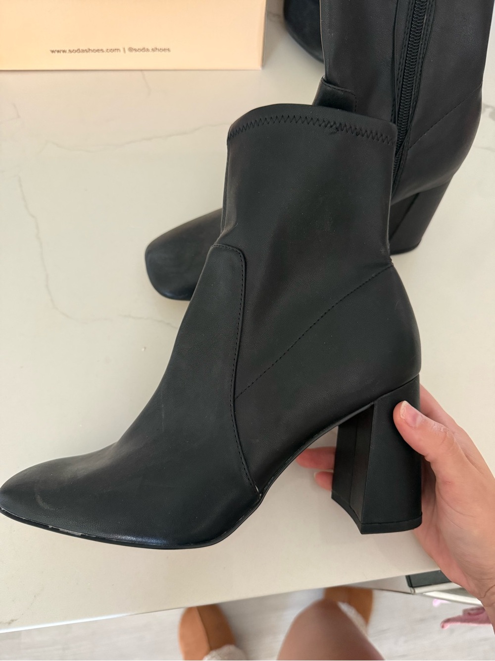 Express Black Block Heel Ankle Boots